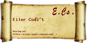 Eiler Csát névjegykártya